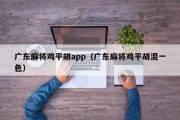 广东麻将鸡平胡app（广东麻将鸡平胡混一色）