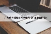 广东麻将碰碰胡可以碰吗（广东麻将的碰）